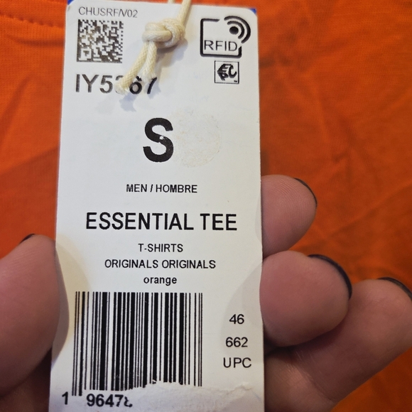 Men's Adidas Originals Orange Essential Tee T-shirt Sz Small IY5367 Workout Gym - Picture 4 of 7